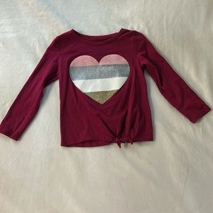 Carter’s glitter heart long sleeve tee